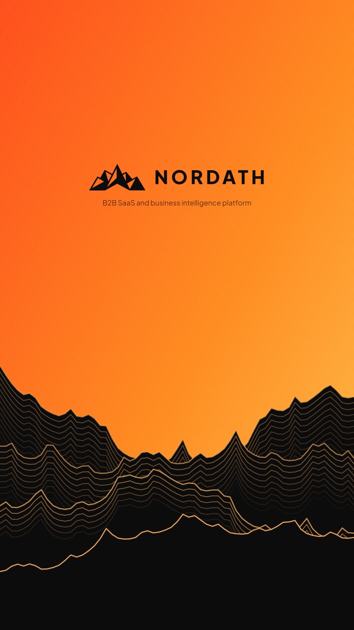 Nordath portrait cover image for mobile PWA with alpine peaks and brand lockup